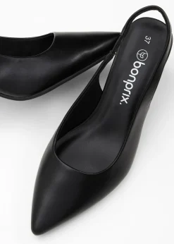 bonprix bonprix Zapatos con tacón grueso y talón al descubierto Negro Sale