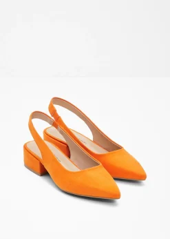 bonprix bonprix Zapatos con tacón plano y talón al descubierto Naranja Sale