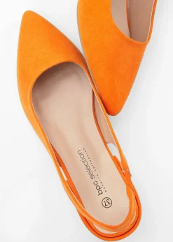 bonprix bonprix Zapatos con tacón plano y talón al descubierto Naranja Sale