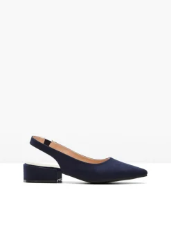 bonprix bonprix Zapatos con tacón plano y talón al descubierto Azul marino Best
