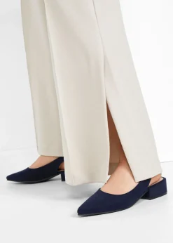 bonprix bonprix Zapatos con tacón plano y talón al descubierto Azul marino Best