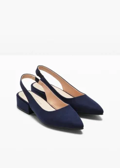 bonprix bonprix Zapatos con tacón plano y talón al descubierto Azul marino Best
