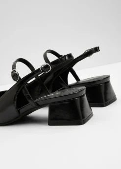 bonprix bonprix Zapatos con talón al descubierto y tira Negro Outlet