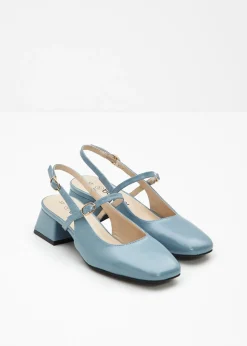 bonprix bonprix Zapatos con talón al descubierto y tira azul pálido Hot