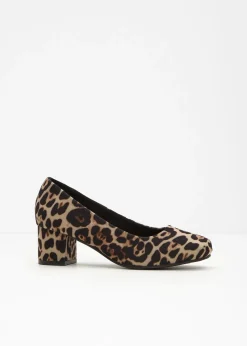 bonprix bonprix Zapatos de salón con aspecto animal estampado leo beige Clearance