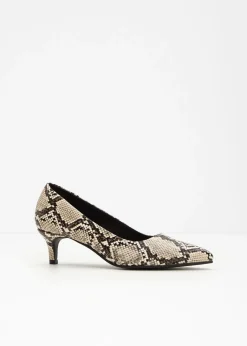 bonprix bonprix Zapatos de salón con aspecto animal Marrón con estampado de serpiente Sale