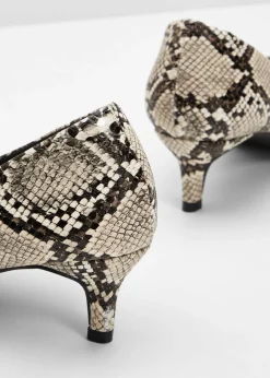 bonprix bonprix Zapatos de salón con aspecto animal Marrón con estampado de serpiente Sale