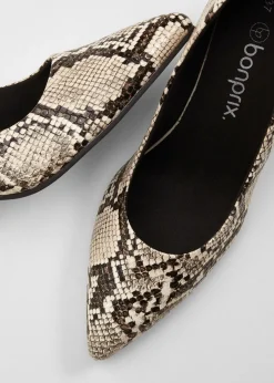 bonprix bonprix Zapatos de salón con aspecto animal Marrón con estampado de serpiente Sale