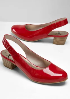 bonprix Jana Zapatos de tacón con el talón al descubierto Jana de ancho cómodo Rojo Hot