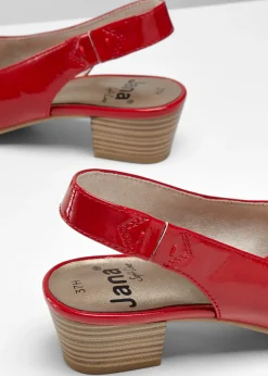 bonprix Jana Zapatos de tacón con el talón al descubierto Jana de ancho cómodo Rojo Hot