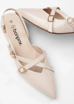 bonprix bonprix Zapatos de tacón con talón al descubierto Beige Discount