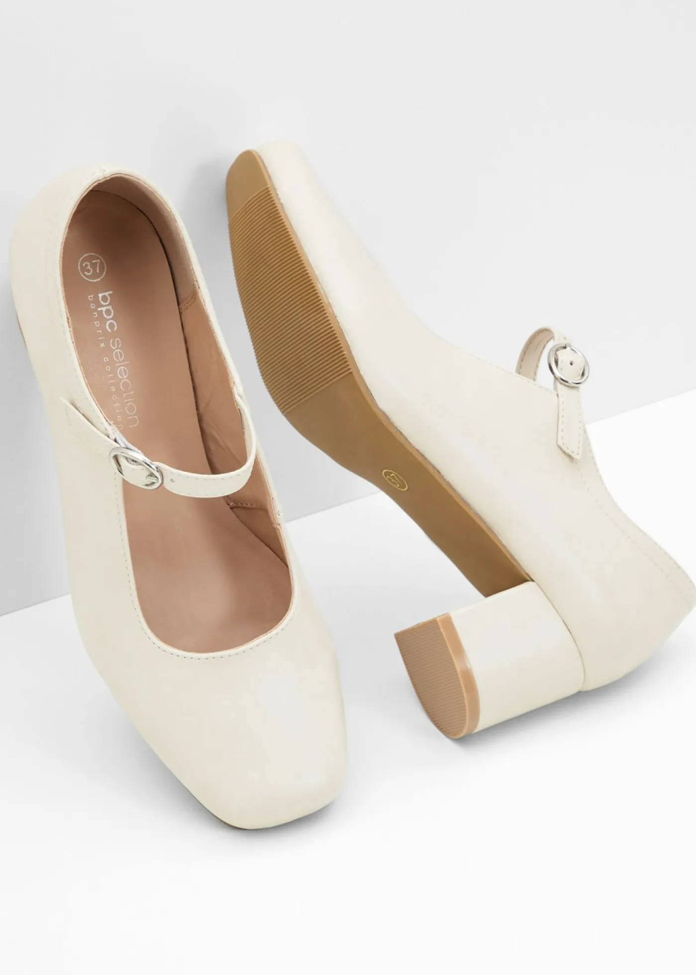 bonprix bonprix Zapatos de tacón con tira Crema Online