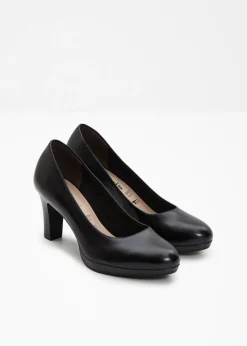 bonprix Tamaris Zapatos de tacón de piel de Tamaris Negro Discount