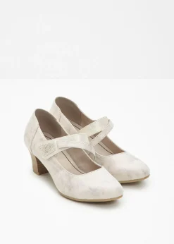 bonprix Jana Zapatos de tacón Jana en ancho cómodo Beige-dorado