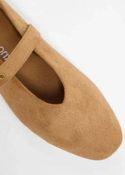 bonprix bonprix Zapatos tipo Mary Jane con ojales Marrón claro Clearance